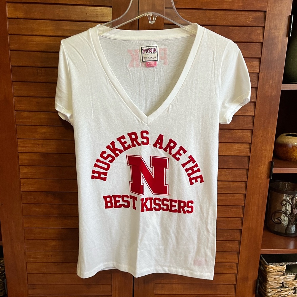 Victoria's Secret Huskers are the Best Kissers Nebraska Cornhuskers VNeck Tshirt